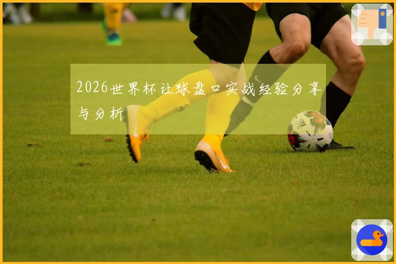 2026世界杯让球盘口实战经验分享与分析
